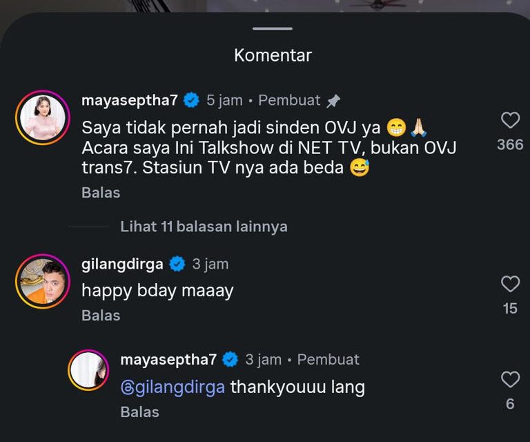 Makin Ramai! Maya Septha Angkat Bicara Terseret Isu Sinden OVJ